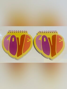 New 2 Colorful Love Notepad Bloc-Notes 50 Lined pages 16 Lines 100 Pages Total